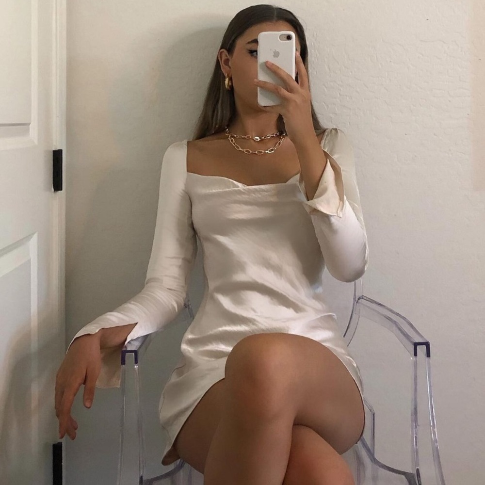 COPY - Princess Polly white silk dress